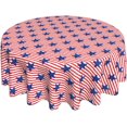 thumbnail image 1 of Nappe Patriotique 4 Juillet Nappe Lavable Réutilisable Couverture de Table Étoile Bleue Nappe Ronde 60 Pouces pour Dîner de Vacances Pique-Nique Fête Extérieure Salle à Manger Décoration de Table, 1 of 5