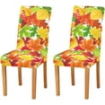 thumbnail image 2 of Fall Autumn Leaves Dining Chair Covers Set of 4 Spandex Stretch Seat Cover for Home Decorations Restaurant, 2 of 6