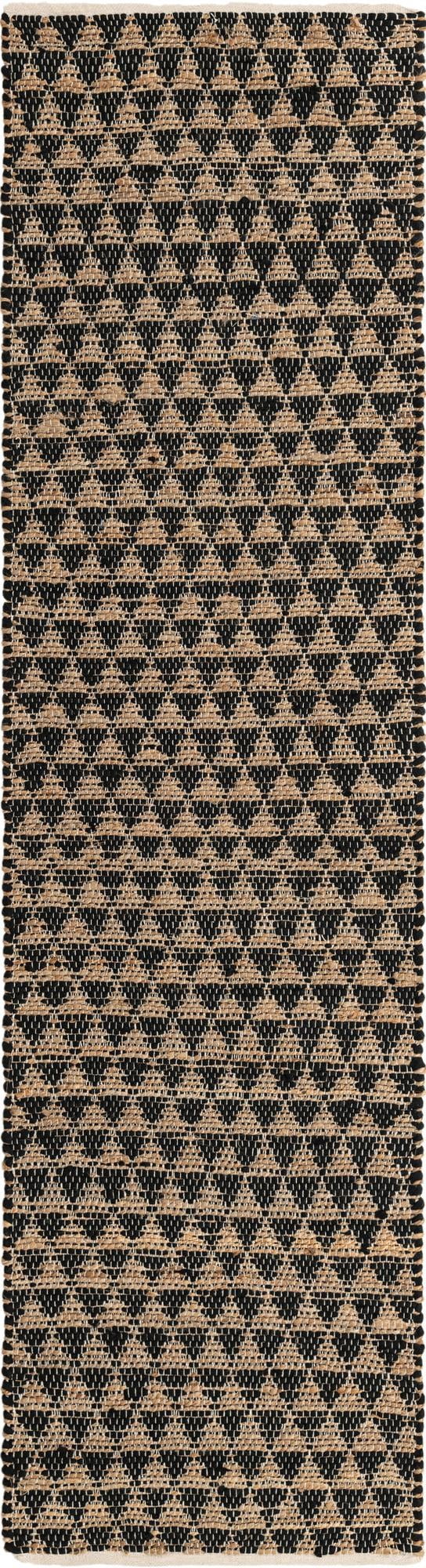 Unique Loom Chindi Jute Collection Area Rug (2' 7" x 10' Runner Black/Natural)