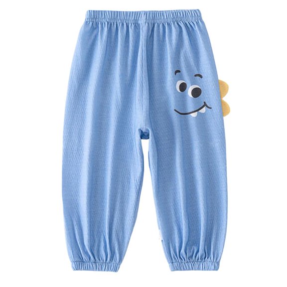BXSRUTA Toddler Cotton Jogger Pants with Cute Bear Print Elastic Waist and Ankles for Boys and Girls