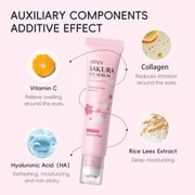 2-in-1 Sakura Eye Serum and Eye Roller, Eye Massager Roller Lifting, Eye Cream for Nourishing Relieve Eye Bags, Dark Circles, and Puffiness, Fine Lines, Under Eye Treatment Cream
