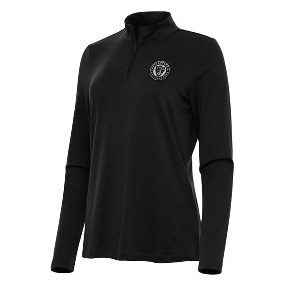 Women's Antigua Black Philadelphia Union Reprocess Quarter-Zip Jacket