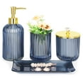 thumbnail image 1 of Set de accesorios de baño Haturi Blue Glass, 4 piezas, 1 of 7