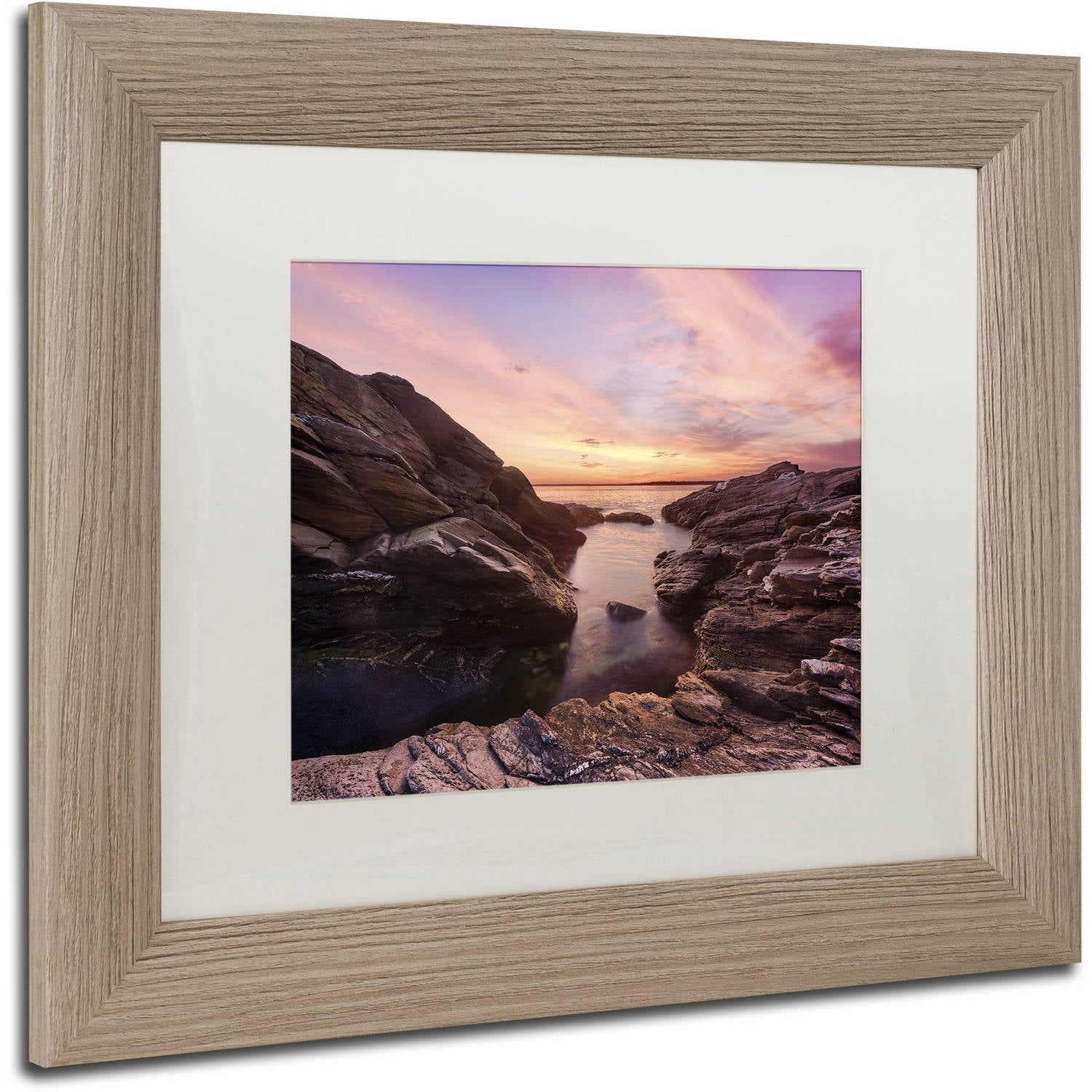 Trademark Fine Art "Sunset Sweep" Canvas Art by Michael Blanchette Photography White Matte, Birch Frame