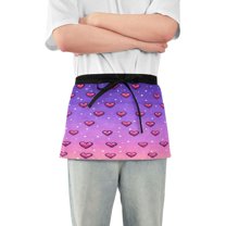 Yayeee Waist Apron with Pockets for Cooking Waterproof Half Server Aprons, Pixel Love