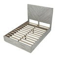 thumbnail image 5 of Modus Herringbone Queen-Size Solid Wood Platform Bed in Rustic Latte, 5 of 7