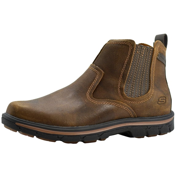 Skechers Mens Ankle Boots, Relaxed Fit Segment-Dorton Boot, Slip-on Leather Shoes