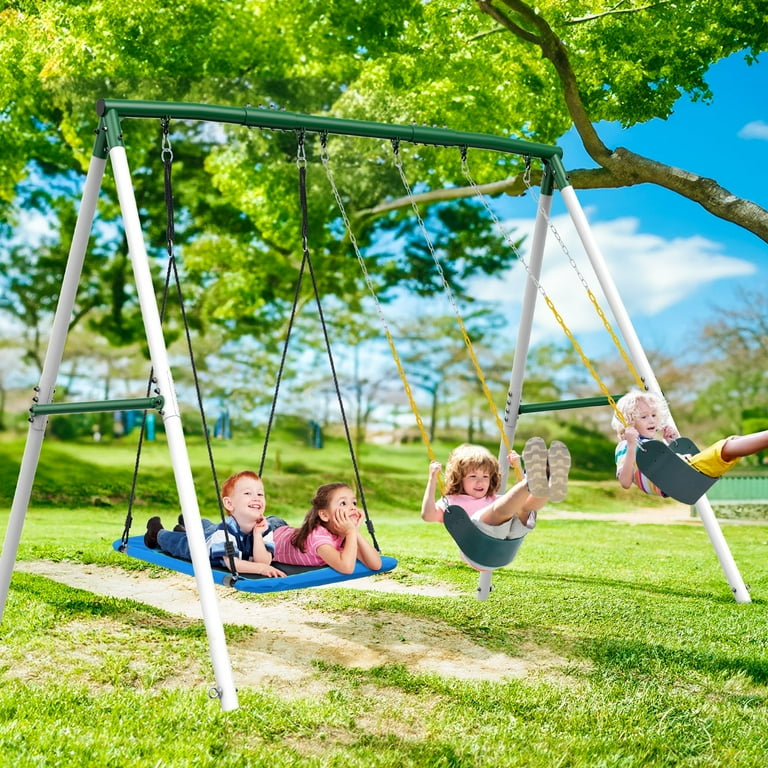 ちゃごるSHOP SWING SET PRO (スイング セット プロ) KloKick 600lbs Heavy Duty Swing Set – A-Frame Metal Swing Set with