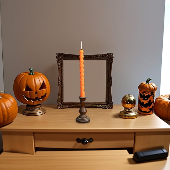 HOARBOEG 4Pcs Gothic Skull Taper Candles, Long Black & White Halloween Candles, Creepy Skeleton Wax Candles for Decor, Parties, , 9.64in