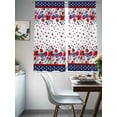 thumbnail image 5 of Red Blue Spring Floral Sheer Curtains 72 Inch Length 2 Panels Set, Semi Transparent Voile Rod Pocket Curtains for Living Dining Room Bedroom Drapes Independence Day Navy Blue Stars, 5 of 6