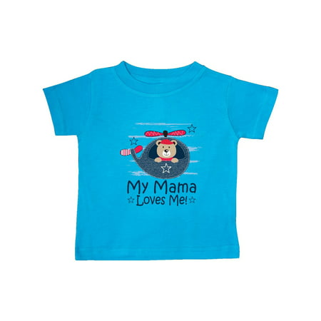 My Mama Loves Me Boys Helicopter Baby T-Shirt