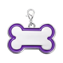 Uxcell Pet ID Tags Bone Shape, 45x30mm Metal Personalize Engraved Both Sides Blank Tags Stamping Pet Supplies (Purple)