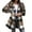 Khaki, variant on Womens Jackets Flannel Plaid Print Shacket Oversized Button Down Long Shirt Fall Winter Clothing