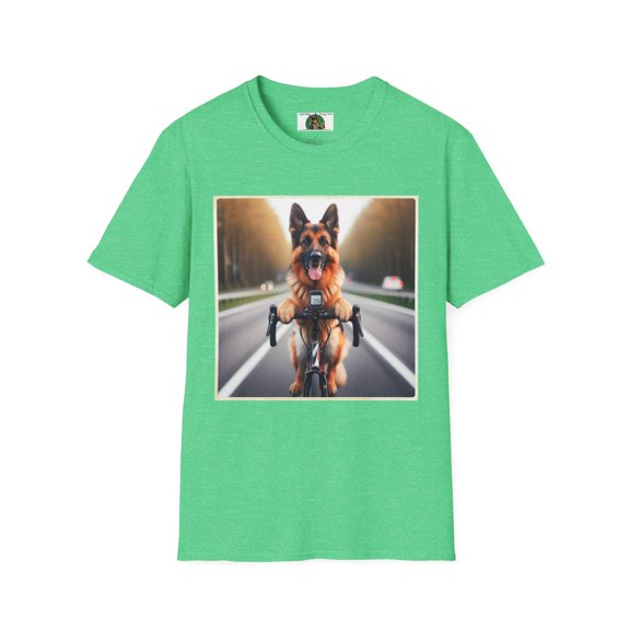 German Shepherd Biker Unisex Softstyle T-Shirt