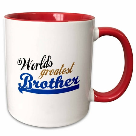 3dRose Worlds Greatest Brother - Best Bro - For little or big brothers - family relations relationship gift - Two Tone Red Mug, (Best Brother In The World Poem)
