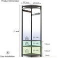 thumbnail image 3 of Corner Coat Rack with Shoe Bench Entryway, Corner Hall Tree with 6 Double Hooks, Corner Clothes Rack with Storage Corner Tree with Organizer Shoe Bench Shelf, 3 of 6