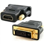 Simyoung 2PCS DVI male to HDMI female adapter DVI-D dual link HDTV Monitor Display Black