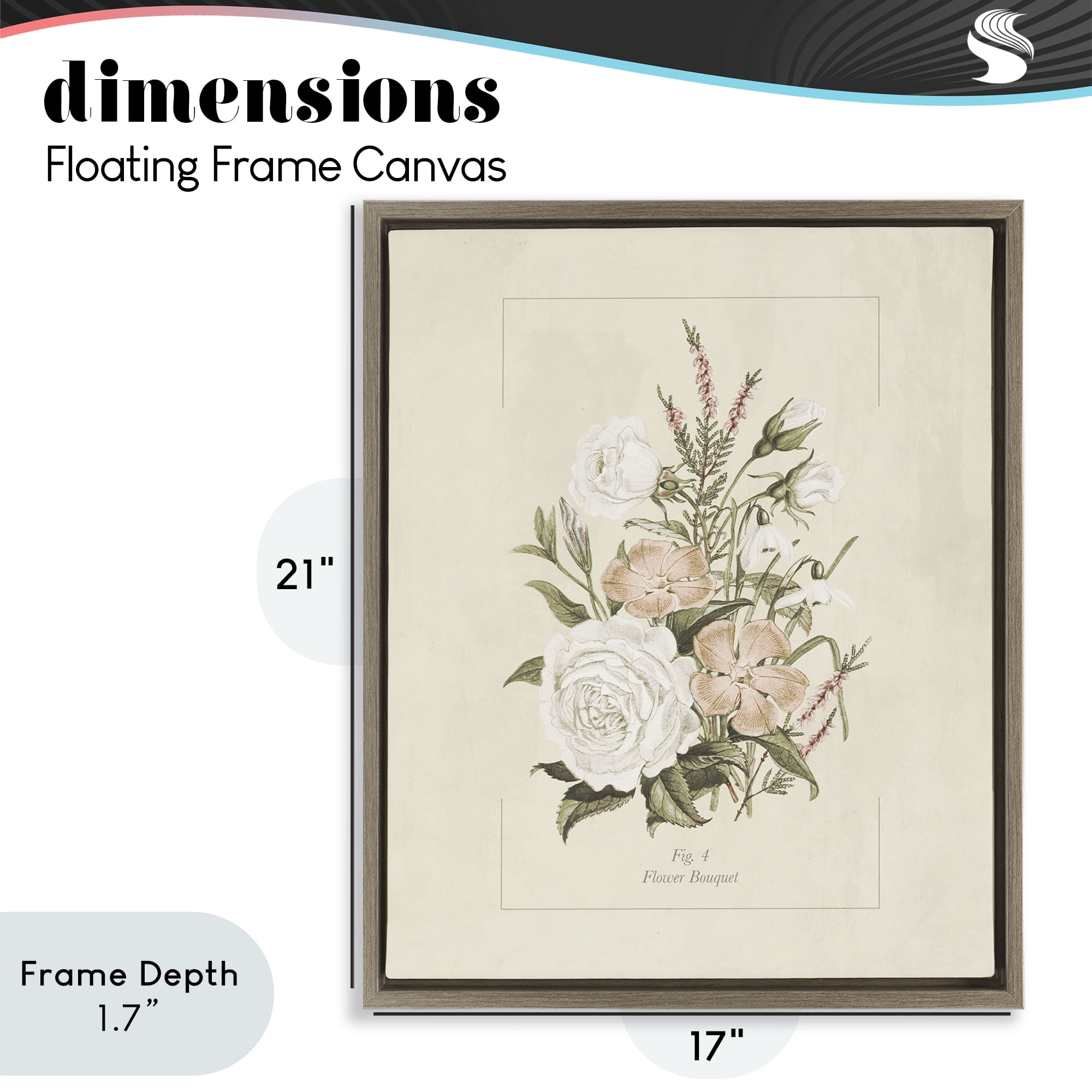 Stupell Industries Neutral & Soft Bouquet Study Brown Framed Floater Canvas Wall Art, design by Dan Meneely