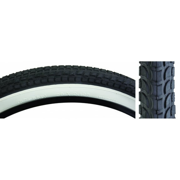 Sunlite K927 Komfort Cruiser Tire 26x2.125" Black/White w/ Sun Logo 26" Bike