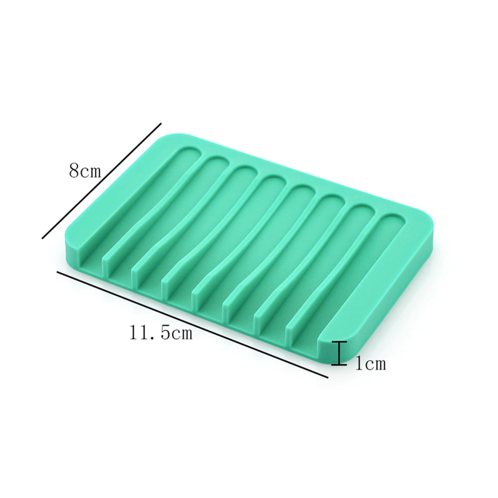 Bathroom Soap Dishes Dish Holder Stand Saver Tray Case for Shower-Silicone  Rubber Drainer Dishes for Sponge Scrubber Bathroom Kitchen Sink-Dishwasher  Safe-Drains Water 