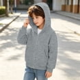 thumbnail image 4 of Besolor Teen Girls Boys Clothes Zip up Hoodies Long Sleeve Oversized Sweatshirts Fall Winter Fleece Warm Unisex Kids Jackets with Pockets(15-16 Years,Gray), 4 of 7