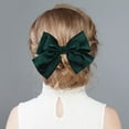 thumbnail image 3 of WRITWAA 2Pcs Big Bowknot Hairpin Cute Hair Bow Clip Dark Green Hair Styling for Women, 3 of 5