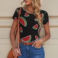 thumbnail image 4 of Goofa Watermelon Printed Women Rash Guard Short Sleeve,Tummy control Swimsuit Surfing Swimsuit Bathing Suit One Piece Swimsuit UPF 50-XX-Large, 4 of 9