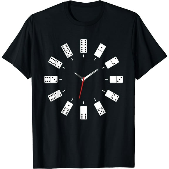 t-shirt Domino Clock - Domino Player Dominoes Lover Tile Game T-Shirt mens t shirt，black，women，funny，misfits，men，journey