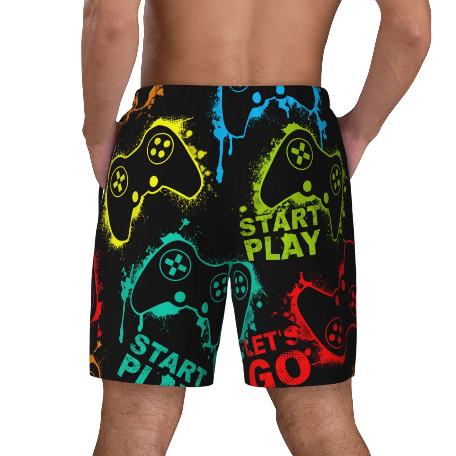 Xecao Play Game Start for Men's Swimming Trunks Swim Trunks Quick Dry Swim Shorts with Mesh Lining Funny Swimwear Bathing Suits