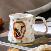 Weloille Ceramic Coffee Mug 1 Piece, 12 Ounce Large Capacity Elegant Water Cup, Heat Resistant Microwave Safe Drinking Cup, for Home Office Coffee Milk Tea Juice Daily Drinking Use
