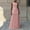 Pink, variant on Women Midi Casual Dress, Elegant Pleated Sleeveless Long Dress, Midi Dress for Special Occasions, Black - L