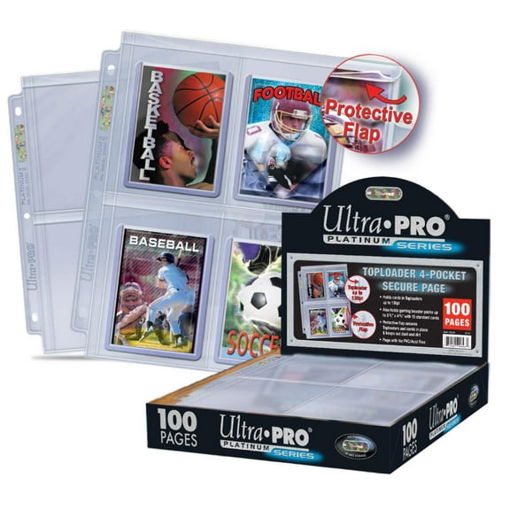 Ultra Pro Platinum Series - 4 Pocket Secure Pages for Toploaders New