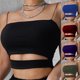 thumbnail image 2 of Women's Sexy Fashion Spaghetti Strap Cutout Crop Top Casual Solid Color Cropped T-Shirt Sleeveless Top Plus Sizepangjing, 2 of 4