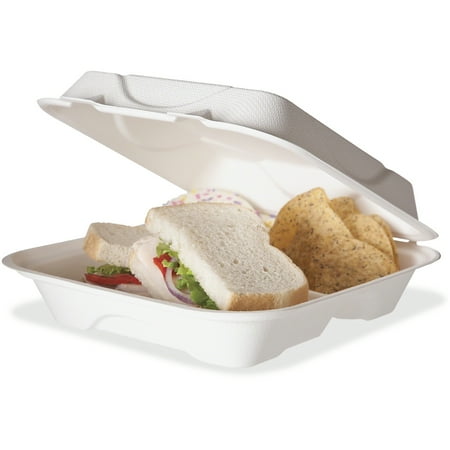 - Eco-Products, ECOEPHC93, 3-compartment Clamshell Containers, 200 / Carton, White