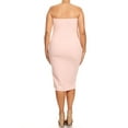 thumbnail image 4 of Women's Solid Basic Strapless Bodycon Plus Size Thick Mid-Length Dress/, 4 of 5