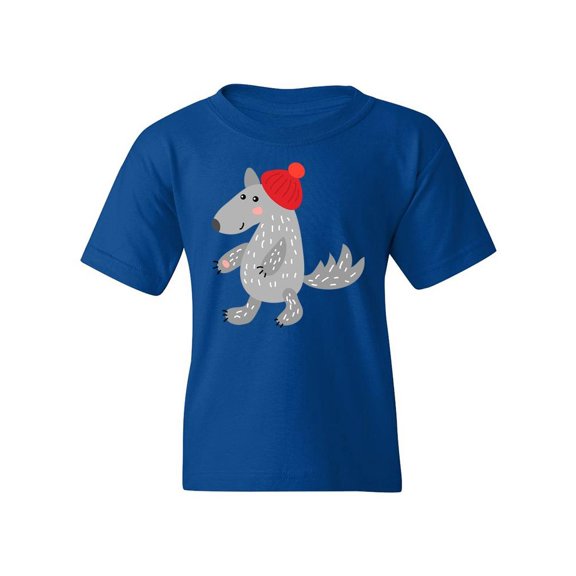 Wolf With A Hat T-Shirt Juniors -Image by Shutterstock, Large