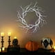 thumbnail image 4 of Corona de Halloween, artificial, puerta principal, interior/exterior, fiesta, rama muerta, blanca, sin luces, 4 of 6