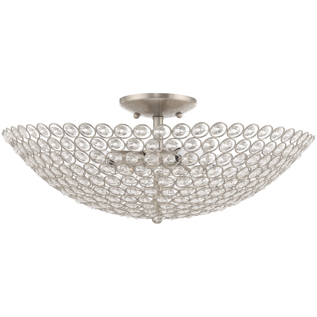 4 Light Brushed Nickel Ceiling Light fixture with Steel base material