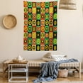 thumbnail image 2 of African Tapestry, Tribal Abstract Figures Design with Trippy Shapes Culture Hieroglyph Artsy Print, Wall Hanging for Bedroom Living Room Dorm Decor, 40W X 60L Inches, Multicolor, by Ambesonne, 2 of 5