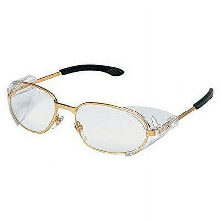 MCR Safety® RT2® Eyewear, Brass Frame, Clear Lens, 1/Each