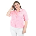 thumbnail image 1 of Blusa de lino con pedrería Roman Fashion /Tallas Extras, 5110 (Rosa) rosa 40, 1 of 6