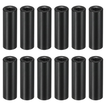 

M3 Aluminum Spacers 12 Pcs Metal Spacer Aluminum 3mm ID x 6mm OD x 18mm L Threaded Spacer Screw Standoff Round Black