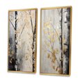 thumbnail image 3 of Designart "Monochrome Tree Of Gray And Gold" Tree Monochrome Framed Wall Art Set Of 2 - Gold Floral Framed Wall Art Set Of 2, 3 of 6