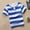 Blue, variant on RTKFRFLM Boys' Striped Short Sleeve Polo Shirt Crewneck T-Shirt for Big Boys Summer Casual Fashion Tee Breathable Soft Classic Striped Design for School & Travel Size 6-18