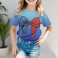 thumbnail image 2 of Gerichy Girls Short Sleeve T Shirts Girls Crew Neck Graphic Print Summer Short T-Shirts for Girls Independence Day Print Girls Summer Crewneck Tee Casual Fit Basic Graphic Print Shirts, 2 of 4