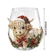 thumbnail image 3 of Glass Cup Cow Stemless Glasses Styles Seasonal Print Tumbler Cups Fall Halloween Christmas Floral Decorative Cute Lover Holiday Drinking Glass 2D for Party Home Decor, 3 of 4