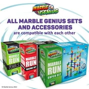 Marble Genius Marble Run - Maze Track or Race Game for Adults, Teens, Toddlers, or Kids Aged 4-8 years old, 150 Complete Pieces (85 Translucent Marbulous Pieces + 65 Glass-Marble Set), Super Set