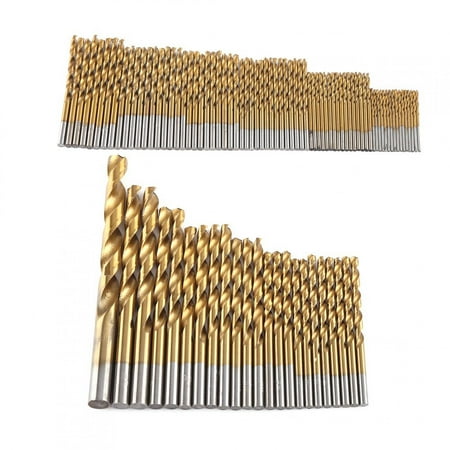 

98pcs Titanium Coated High Speed Steel Twist Drill Bit 1.5mm-10mm Drill Bits Straight Shank
