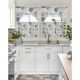 thumbnail image 5 of Blue Grey Coastal Kitchen Curtains Sets 24 Inch Length with Valance, Rustic Ocean Starfish Shell Seahorse Swag Valances and Tiers Curtain Set Drapes Swag Curtains for Living Room, Bathroom, Bedroom, 5 of 6