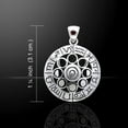 thumbnail image 3 of Zodiac Symbols Pendant Moon Phase Wheel 925 Sterling Silver Astrology Jewelry, 3 of 3